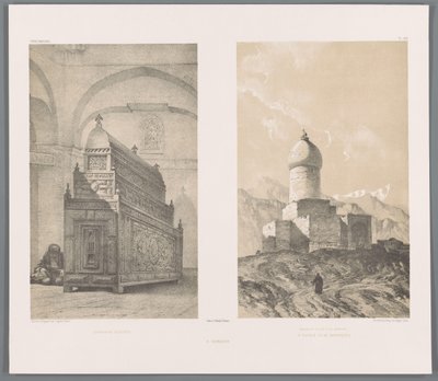 Graftombe van Esther em Mordechai Cenotáfio de Ester (título no objeto) Monumento erguido em memória de Ester e Mardoqueu (título no objeto) A Hamadan (título no objeto) Perzische landschappen (título da série) Modern Persia (título da série) de Eugene Flandin