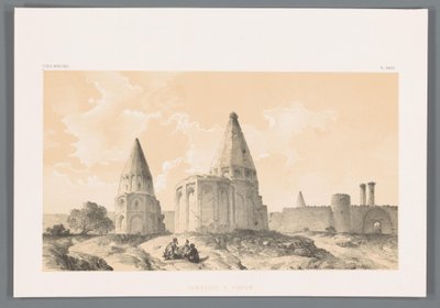 Sepulturas em Qom
Tombeaux a Khoum (título sobre o objecto)
Perzische landschappen (título da série)
Perse moderne (título da série) de Eugene Flandin