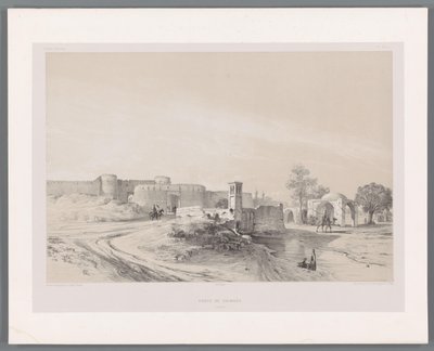 Portão Shemran em Teerã Porte de Chimran Teerã (título no objeto) Paisagens persas (título da série) Perse moderna (título da série) de Eugene Flandin