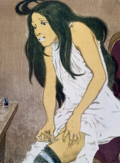 Um viciado em drogas que se injeta no início do século XX de Eugene Grasset