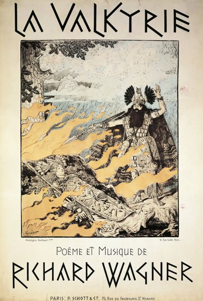 França, Paris, Cartaz de The Valkyrie de Richard Wagner de Eugene Grasset