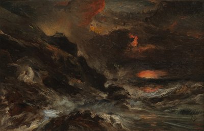 Uma tempestade na costa da Normandia, provavelmente na década de 1850. de Eugene Isabey
