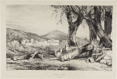 Desfiladeiro de Royat, Auvérnia de Eugene Isabey