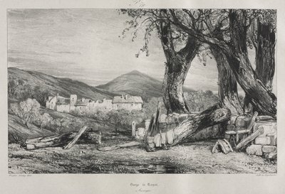 Viagens Pitorescas e Românticas na Antiga França: Auvergne (vol. II), Gorge of Royat, Placa 79 de Eugene Isabey