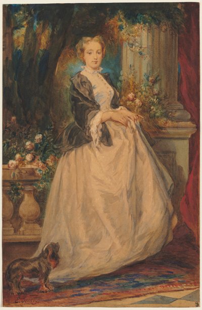 Retrato de Madame Thomas (nascida Camille Boucher) de Eugene Isabey