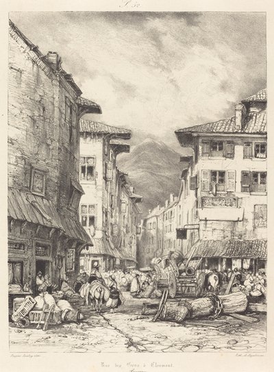 Rue des Gras em Clermont de Eugene Isabey