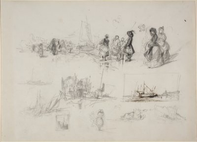 Estudos à beira-mar de Eugene Isabey
