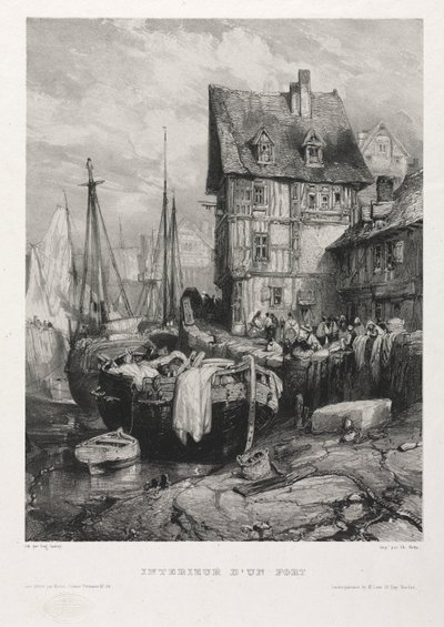 Seis Fuzileiros Navais: Interior de um Porto de Eugene Isabey
