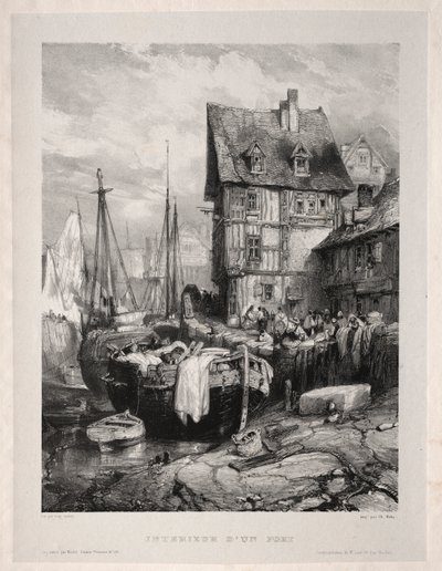 Seis fuzileiros navais: dentro de um porto de Eugene Isabey
