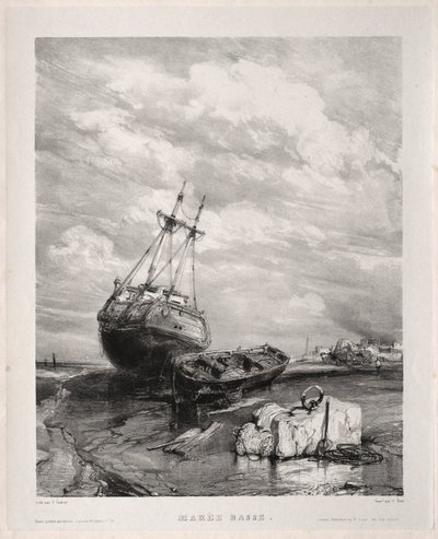 Seis fuzileiros navais: maré baixa de Eugene Isabey