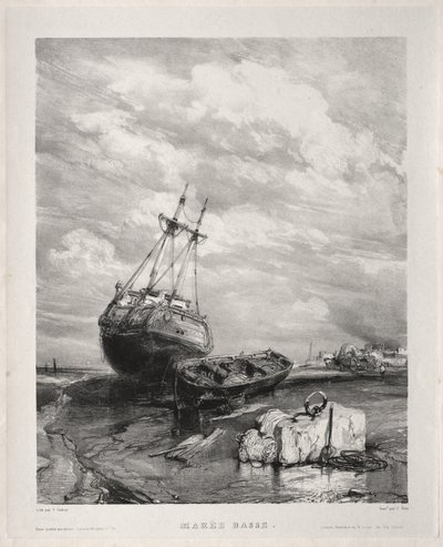 Seis fuzileiros navais: maré baixa de Eugene Isabey