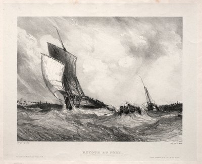 Seis fuzileiros navais: retorno ao porto, 1833. de Eugene Isabey