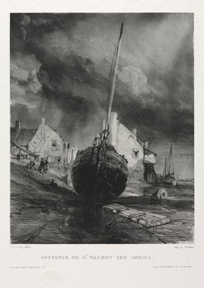 Seis fuzileiros navais: Souvenir Saint Valéry-sur-Somme de Eugene Isabey