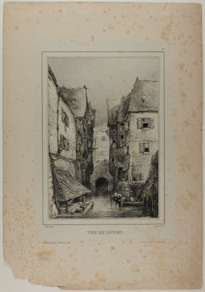 Vista de Ruão, prancha três de Eugene Isabey