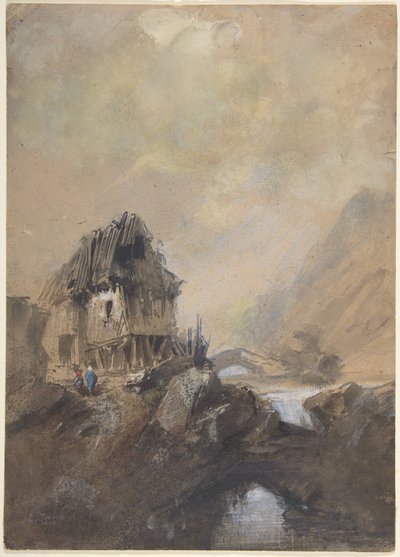 Aldeia em Dieppe de Eugene Isabey