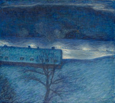 Noite de inverno sobre o cais de Eugène Jansson