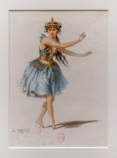 O Korrigane. Ballet de Charles-Marie Widor, modelo de fantasia. 1880, caneta, aguarela e guache sobre papel. de Eugene Lacoste