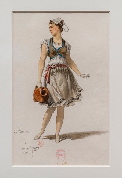 O Korrigane. Ballet de Charles-Marie Widor, modelo de fantasia. 1880, caneta, aguarela e guache sobre papel. de Eugene Lacoste
