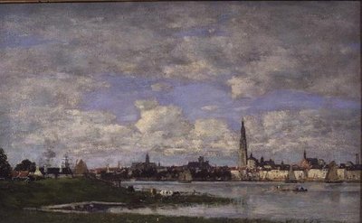 Antuérpia da Ponta da Flandres (óleo sobre tela) de Eugene Louis Boudin