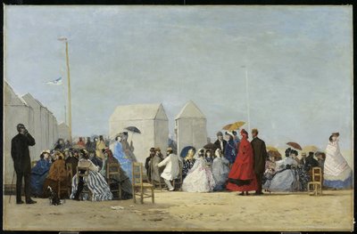 Praia perto de Trouville, 1864 de Eugene Louis Boudin