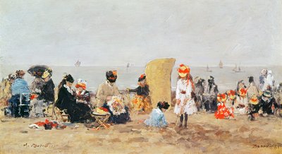 Cena de praia, Trouville, 1881 de Eugene Louis Boudin