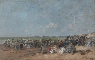 Cena de praia em Trouville, c.1870-74 de Eugene Louis Boudin