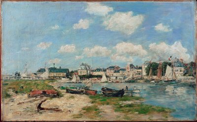 Praia de Trouville, França (óleo sobre tela) de Eugene Louis Boudin