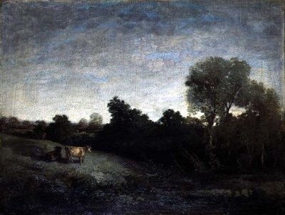 Vacas num Prado, c.1854 (óleo sobre tela) de Eugene Louis Boudin