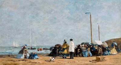 Crinolinas na praia de Eugene Louis Boudin