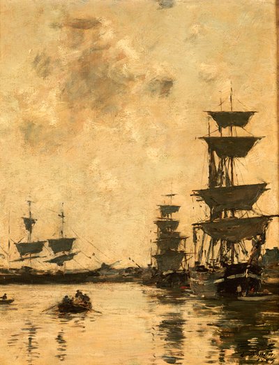 Deauville: Escunas em Anchor, 1887 de Eugene Louis Boudin