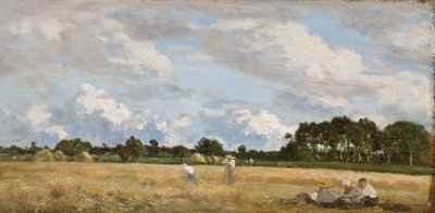 Fenação (Le Foins), c.1870-90 (óleo sobre painel de carvalho) de Eugene Louis Boudin