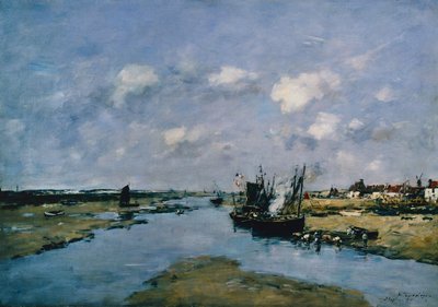 Lacanche na maré baixa, Etaples (óleo sobre tela) de Eugene Louis Boudin