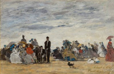 A praia em Trouville de Eugene Louis Boudin