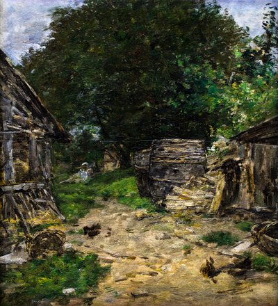 Paisagem. Interior de uma quinta de Eugene Louis Boudin