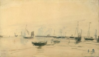 Cena marinha reto, 1870-85. de Eugene Louis Boudin
