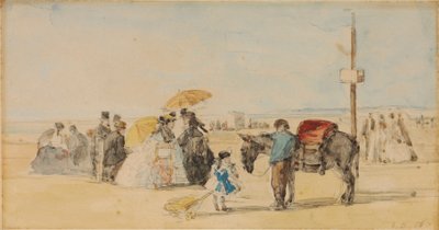 Na praia, 1866 de Eugene Louis Boudin