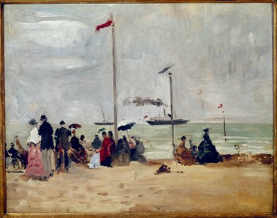 Na praia de Trouville, Normandia (óleo sobre tela de Eugene Louis Boudin