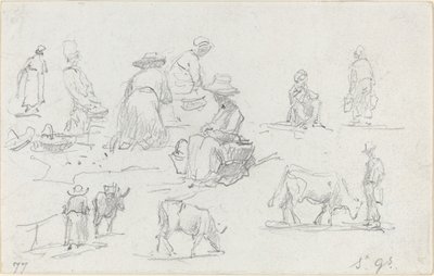 Camponeses e Vacas [reto], 1877. de Eugene Louis Boudin
