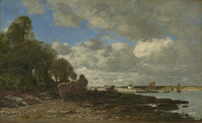 Plougastel, a travessia de balsa, 1873 de Eugene Louis Boudin