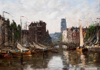 Roterdão, a Ponte da Bolsa de Eugene Louis Boudin
