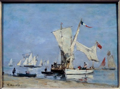 Veleiros Pintura por Eugene Louis Boudin (1824-1898) 1869 Sol. 0,24x0,33 m Paris, musee d