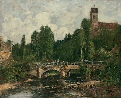 Saint-Cenery, a Igreja e a Ponte, 1892 de Eugene Louis Boudin