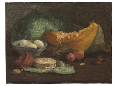 Natureza morta com ovos e abóbora, c.1853-56 de Eugene Louis Boudin