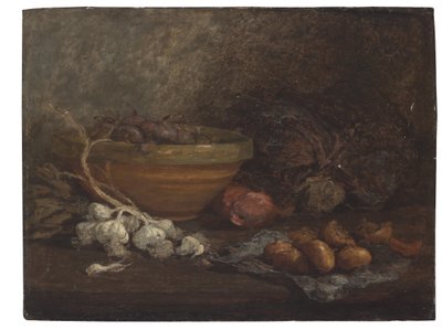 Natureza morta com cebola, c.1853-56 de Eugene Louis Boudin