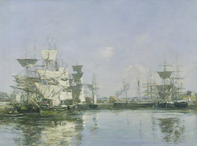 A bacia em Deauville, c.1880-85 de Eugene Louis Boudin