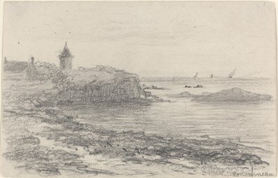 A Costa de Concarneau, meados do século XIX. de Eugene Louis Boudin