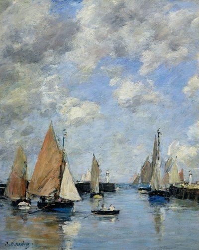 O molhe na maré alta, Trouville de Eugene Louis Boudin