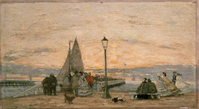 O Jetty em Trouville: Sunset, 1862 de Eugene Louis Boudin