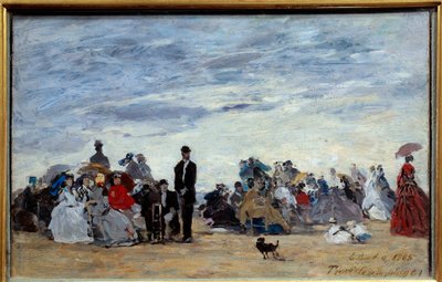 A praia de Trouville. Pintura de Eugene Louis Boudin (1824-1898) de Eugene Louis Boudin