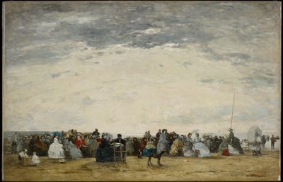 Veranistas na praia de Trouville de Eugene Louis Boudin